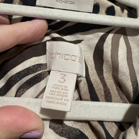 Chicos No Iron Animal Print Tunic Top Cotton Size XL - Picture 3 of 6